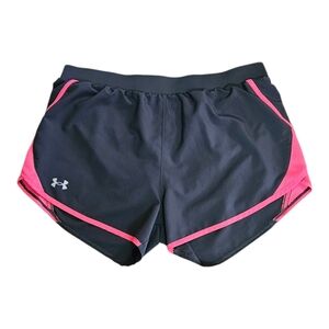 Under Armour Women's Shorts Loose Heatgear Large Gray Pink Inner Brief